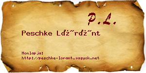 Peschke Lóránt névjegykártya
